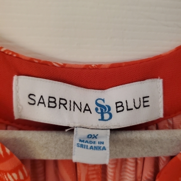 Sabrina Blue Dress Orange Sleeveless Sz 0X - Picture 5 of 5